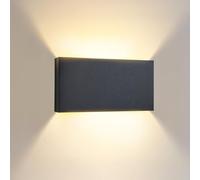 EBION 6W LED Lampade Da Parete Esterno, Lampada Da Esterno Applique Da Parete Up And Down, Antracite, 3000k, Caldo,IP54