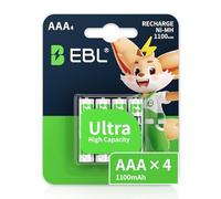 EBL 4 x AAA Batterie Ricaricabili Durature 1200 Tech, Pile Ricaricabili 1100mAh Ni-MH 1.2V