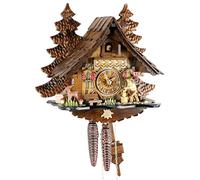 Eble Orologio a cucù originale della Foresta Nera, in vero legno, meccanico, 1 giorno, certificato VD, 32 cm - 22303