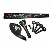 Ebony Inlay Pearl Shells Violin Accessories Set 4/4 Size Violin Fingerboard Tailpiece Pegs Endpin accessori per violino (Color : NO 3)