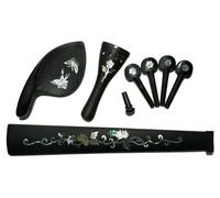 Ebony Inlay Pearl Shells Violin Accessories Set 4/4 Size Violin Fingerboard Tailpiece Pegs Endpin pezzi di ricambio per violino (Color : NO 1)