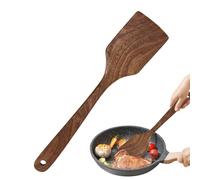 Ebony Kitchen Turner - Cucchiaio intagliato, manico lungo in legno | Paddle con frittura piatta per la superficie di attività, raschiare lo strumento per agitare, servire, cuocere