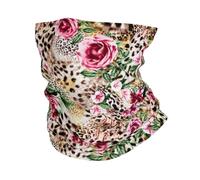 EBOSCUJW Animale tigre stampa leopardo fiore rosa stampato, Bandana Ghetta per il collo Copertura morbida per il viso Scaldacollo Tubo Mezza maschera Sciarpa Passamontagna