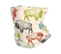EBOSCUJW Bisonte americano, Bandana Ghetta per il collo Copertura morbida per il viso Scaldacollo Tubo Mezza maschera Sciarpa Passamontagna