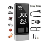 EBOSSOM Compressore Aria Portatile Auto, compressore 10,3Bar, Pompa d'Aria Multifunzione a Motore bicilindrico con 2500 mAh, Kit di Emergenza per Veicoli Grandi, Pick-up, Motori.con Illuminazione LED