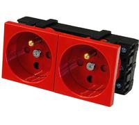 Ebox Presa 2×2P+T Dati Rossa con Blocco Passante