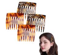 EBQOSK Pettini per capelli francesi da donna, fermagli decorativi per capelli fini, accessori per lo styling laterale piccoli - 4 pezzi (tartaruga, marrone)