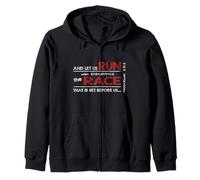 Ebrei 12:1 - Corri con Resistenza la Race Bible Inspired Felpa con Cappuccio