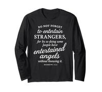Ebrei 13:2 Versetto della Bibbia Intrattenuto Angeli Fede Scrittura Maglia a Manica