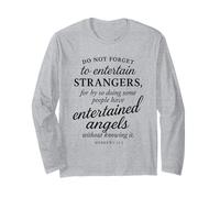 Ebrei 13:2 Versetto della Bibbia Intrattenuto Angeli Fede Scrittura Maglia a Manica