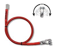 EBROM Cavo batteria 12 V/24 V, cavo in rame flessibile, 25 mm2, rosso, lunghezza 40 cm, con capicorda M12 + morsetto con dado, per pV, caravan, barca, auto, camion, moto, camper
