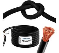 EBROM Cavo batteria 70 mm² nero - Super fine, molto flessibile, estremamente flessibile, morbido PVC, interamente in rame FC, 99,9% al metro in una lunghezza 70 mm2 70 mm2 per inverter, regolatore di