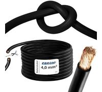 EBROM Cavo batteria altamente flessibile Hi-Flex (Hi Flex) 4 mm2 - al metro in nero - molto flessibile - guaina in PVC (70 ± 5 Shore) 99,9% rame OFC 4 mm² - come cavo di avviamento, cavo di ricarica o