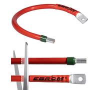 EBROM Cavo batteria Plus 25 mm² rosso, completo, da 30 cm a 10 m, molte lunghezze + occhielli/capicorda M6/M8/M10/M12 + terminale di fronte, la scelta 25 mm2, 100 cm capicorda M8 + manicotto