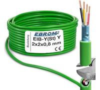 EBROM - Cavo bus EIB da 100 metri EIB-Y (St) Y 2 x 2 x 0,8 mm - verde - Cavo dati per installazione bus cavo telecomunicazioni - rame pieno 99,9% rame OFC, lunghezza: 100 m
