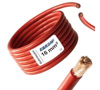 Ebrom, cavo da batteria rosso, H07V-K, 5 metri, cavo da 16 mm², per batteria auto, 100% in rame OFC