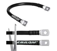 EBROM Cavo di massa per batteria, 70 mm², nero, già assemblato, da 30 cm a 10 m, molte lunghezze + occhielli/capicorda M6/M8/M10/M12, combinabile a scelta: 70 mm2, 40 cm, capicorda 2 x M8