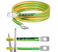 Ebrom cavo di messa a terra H07VK 16 mm2 scala di messa a terra da 30 cm fino a 10 m di lunghezza + capicorda nelle misure M6 M8 M10 M12 combinabile anche Made in Germany 16 mm2 per incrociatori