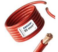 EBROM Cavo per batteria, cavo positivo - preciso al metro, rosso (+) H07V-K 2,5/4 / 6/10 / 16/25 / 35/50 o 70 mm², cavo batteria 99,9% rame OFC, lunghezza: 5 m, 35 mm², rosso