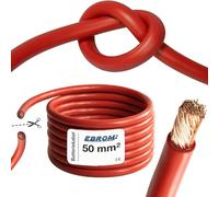 EBROM Cavo per batteria Hi-Flex (Hi Flex) 50 mm2 - al metro in rosso - molto flessibile - guaina in PVC (70 ± 5 Shore) - 100% rame OFC 50 mm² - come cavo di avviamento, cavo di ricarica o simili