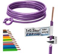 EBROM Cavo singolo cavo flessibile in PVC - H05V-K 0,5 mm² - Colore: viola - disponibile in diverse lunghezze, anche lunghezze intermedie - a scelta: 0,5 mm2 - Lunghezza: 20 m