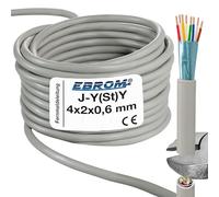 EBROM Cavo telefonico per trasferimento dati J-Y (St) Y 4 x 2 x 0,6 mm, schermato, al metro preciso al metro, scelta in incrementi di 1 metro fino a 250 metri, lunghezza selezionata: 10 metri