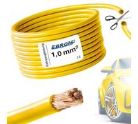 EBROM FLRY - Cavo auto - Colore: giallo - sezione trasversale 1,0 mm² - metro - flessibile 90 ± 5 Shore - 99,99% rame, guaina speciale PVC FLRy - Cavo per veicolo cavo 1 mm2