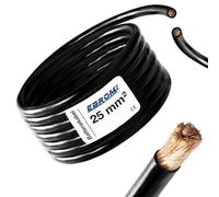 EBROM H07V-K 25 mm2 - Cavo per batteria, 3 m, 100% rame OFC, 3 m, 25 mm2, colore: Nero