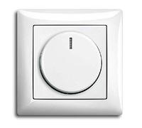 EBROM® Set completo di dimmer a LED 1001 + telaio Busch Jäger 1721 + disco 2115 - 914 bianco alpino Balance Si - UP LED da incasso - Sezione di fase, LED 5 - 150 Watt alogena dimmerabile ecc. 15 - 400