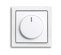 EBROM® Set completo di dimmer a LED + telaio Busch Jäger 1721 - 184 K + disco 6540 - 84 - 102 Future Linear Studio White Up Dimmer - Sezione di fase, LED 5 - 150 Watt alogena dimmerabile ecc. 15 - 400