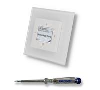 EBROM SET IDEE: Busch JÄGER iNet radio internet 8216U (8216 U) Balance SI, set completo con telaio in vetro EBROM + tester di fase EBROM per il montaggio del dispositivo