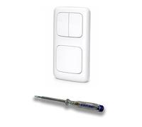 EBROM SET IDEE: Busch Jäger - Interruttore seriale 2000/5 US (diviso) + pulsante 2020US con meccanismo a molla in ReflexSi bianco alpino + tester di fase EBROM per il montaggio