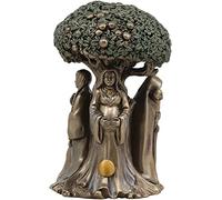 Ebros Celtic Sacred Moon Triple Dea Madre Fanciulla Crone sotto l'albero della vita statua alta 14 cm Ecate Brigida Wicca Wicca Wicca Holy Trinity Decor Scultura decorativa Figurine Cosmico Celeste