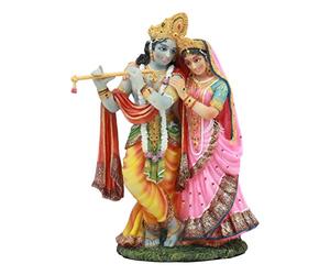 Ebros Gift PTC RADHA KRISHNA STATUA AVATAR DI VISHNU E SHAKTI DIVINO AMORE MASCHIO ASPETTI FEMMINILI