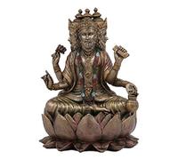 Ebros Suprema Anima Cosmica Indù Divinità Brahma Statua Brahman Veda a quattro facce Trinità Essere Figurine Seduto Sul Trono di Loto Induismo Divinità Indiano Mahadeva Dio