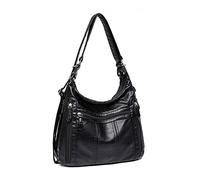 EBSBAG Borsa a tracolla multifunzionale da donna Borsa a tracolla in pelle PU di grande capacità (Color : Black, Size : One size)