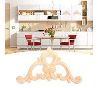 EBTOOLS 4 Pezzi Europei Applique Intagliate in Legno Europeo Angoli Decorativi Non Verniciati per Arredamento per Mobili per la Casa