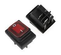 EBTOOLS 4 Pezzi Impostare l'interruttore a Bilanciere On-Off 4 Pin 2 Pun 2 con Luce Indicatore Verde Rosso