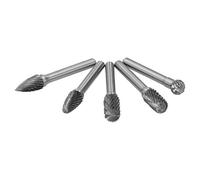EBTOOLS 5 Pezzi Set di Baratto di Macinatura in Acciaio di Tungsteno per Taglio e Lucidatura, Testa da 6 Mm per il Crafting di Metallo, Legno e Gioielli