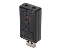 EBTOOLS 7. Canale Scheda Virtuale con Porte USB e 3,5 Mm per Desktop e Laptop - Plug and Play, Indicatori a LED e Controlli di Volume