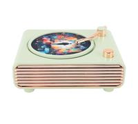 EBTOOLS Altoparlante del Giocatore da Record Vintage con Suono a 360 °, Design retrò e Durata della Batteria, Ideale per la Casa e il Giardino (GREEN)