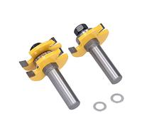 EBTOOLS Bit Router di Tipo T 2pcs Set per la Lavorazione del Legno, Kit di Utensili Taglio /4 ”con Testa in Lega e Doppie Dimensioni per il Taglio (1/2 pollice)