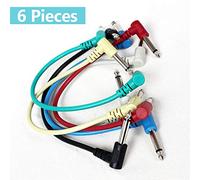 EBTOOLS Cavi a Pedale dell'effetto Chitarra da 21 Cm Colorati con Angolo Retto/tappi da 4 Pollici, 6 Pezzi/pacchetto, Alta stabilità e qualità
