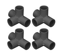 EBTOOLS Connettori di Raccordo per Tubi in PVC 10 Pezzi - Connettori a Gomito a 4 Vie per Mobili, Tende e Progetti Fai - te Versatili (BLACK)