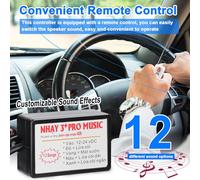 EBTOOLS Controller del Corno per Auto Premium con 8 Effetti Sonori Personalizzati Remoto Compatibilità 12-24V per Le Barche per Camion di Auto Design Facile Installazione (12 Suoni)