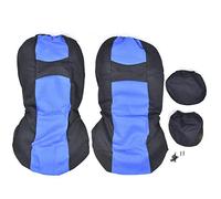 EBTOOLS Coprisedile e poggiatesta 4 pezzi, set completo di copertura protettiva per sedile anteriore per auto per tutte le stagioni(Blu + Nero)