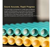 EBTOOLS Flauto di Padella a 18 Tubi C Chiave G-G3 Strumento a Legna con Borsa da Trasporto-Facile da Suonare e un Suono Delizioso (YELLOW)