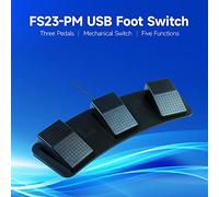 EBTOOLS FS23-PM USB Triple Food Switch Pedale Meccanico Personalizzato per Giochi, Controllo Musicale e Acquisizione di Immagini