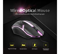 EBTOOLS Gaming Ottico Cablato CM-818 con Monitoraggio, Design Ergonomico, Luci a LED Colorate e Connessione USB Plug-and-play