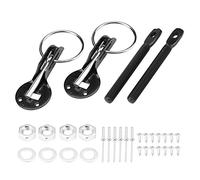 EBTOOLS Kit Chiusura Cofano con Molla - Ganci per Cofano Auto Adatto per Perno per Cofano Cofano Motore Sport Racing Universale in Acciaio Inox Kit Chiusura A Scatto per Auto Sportiva Corsa(Nero)